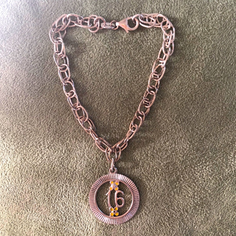 Sterling silver “sweet 16” bracelet